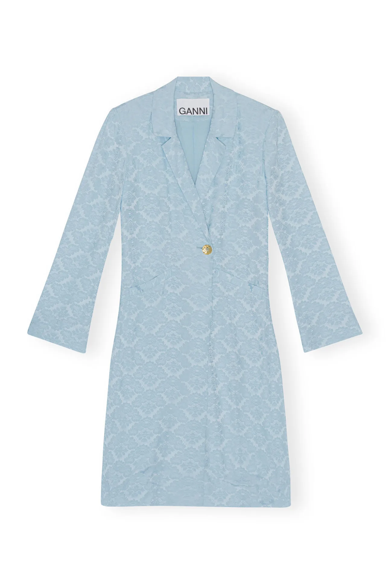Hot GANNI Blazerkleid Aus Viscose-Jacquard Corydalis Blue