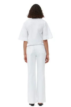 Best GANNI Bluse Aus Cotton Poplin Bright White