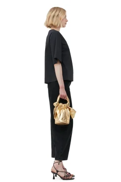 Best GANNI Bluse Aus Cotton Poplin Black