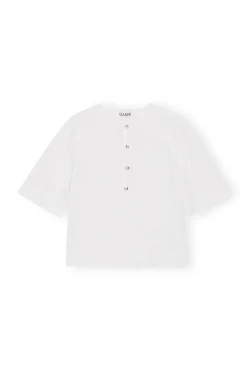 Best GANNI Bluse Aus Cotton Poplin Bright White
