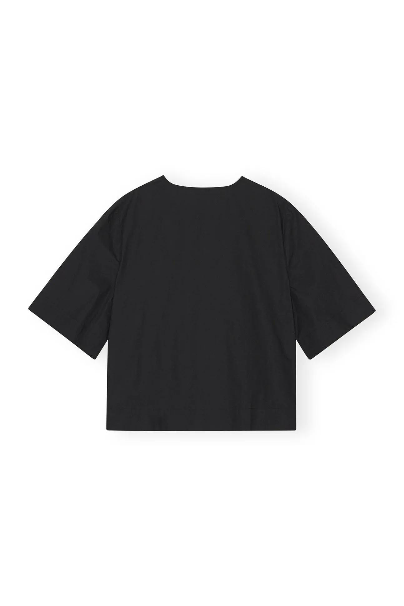 Best GANNI Bluse Aus Cotton Poplin Black