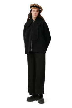 Online GANNI Boucle-Jacke Aus Wool Black
