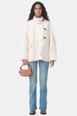 Flash Sale GANNI Boucle-Wool-Schulterjacke Egret