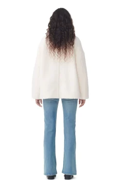 Flash Sale GANNI Boucle-Wool-Schulterjacke Egret
