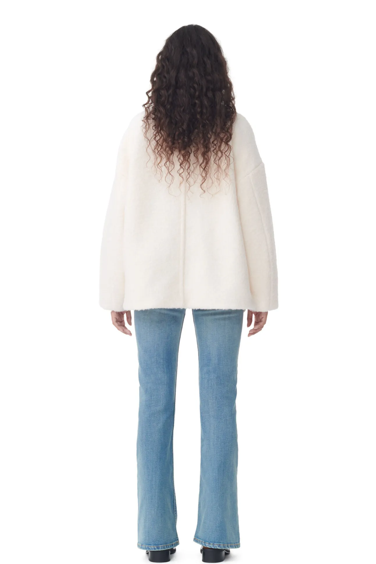 Flash Sale GANNI Boucle-Wool-Schulterjacke Egret