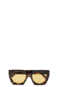 Sale GANNI Braune Uberdimensionale Sonnenbrille Brandy Brown