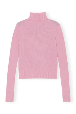 Shop GANNI Butterfly-Rollkragenpullover Light Lilac