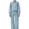 Shop GANNI Camy-Jeansjacke Light Blue Stone