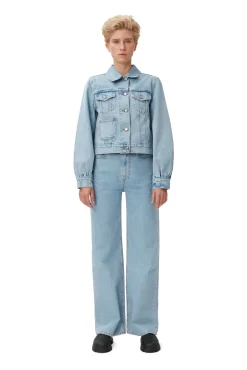 Shop GANNI Camy-Jeansjacke Light Blue Stone