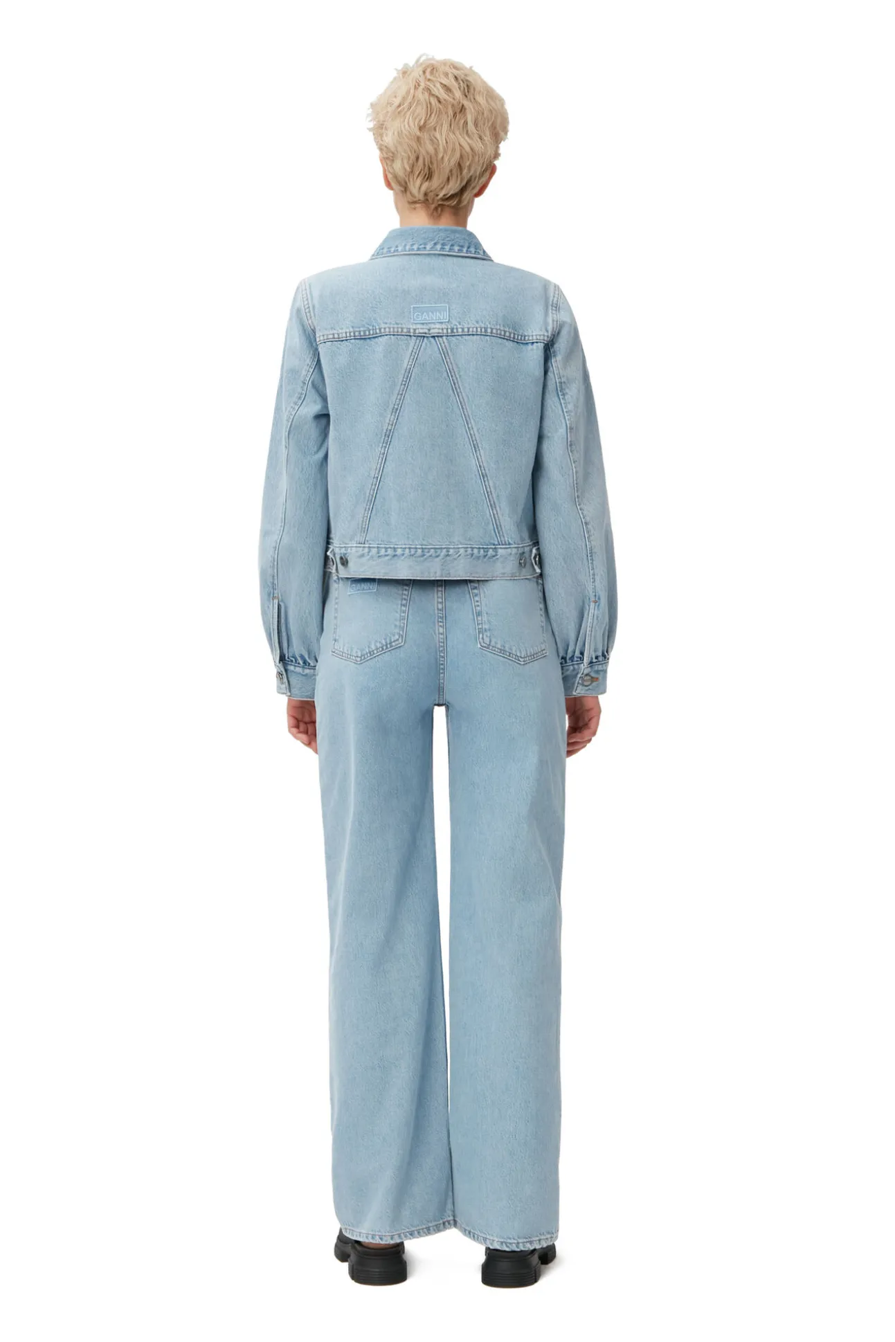 Shop GANNI Camy-Jeansjacke Light Blue Stone