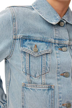 Shop GANNI Camy-Jeansjacke Light Blue Stone