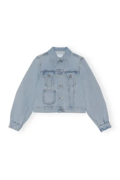 Shop GANNI Camy-Jeansjacke Light Blue Stone
