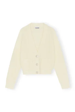 Online GANNI Cardigan Aus Weicher Wolle Alabaster Gleam