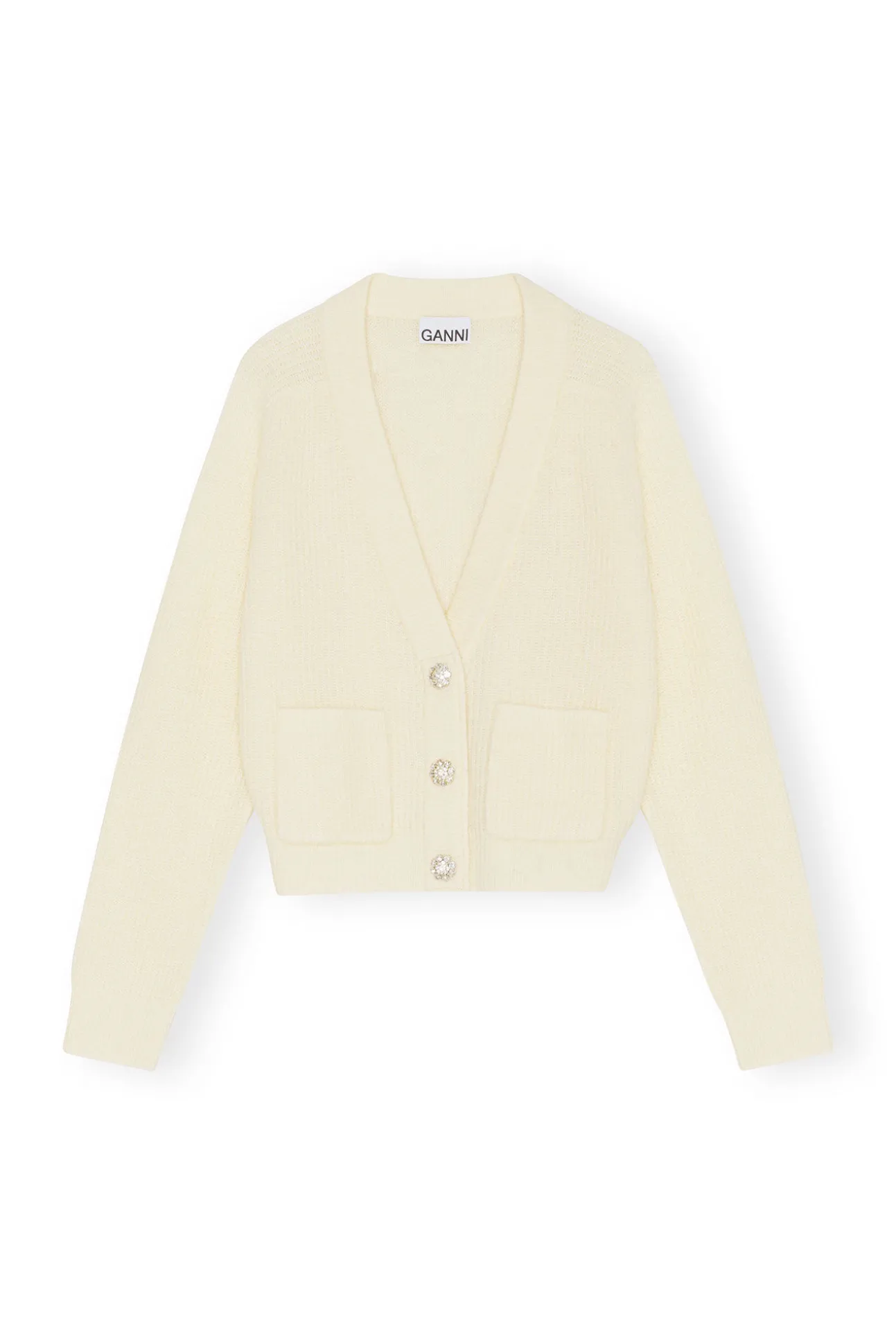 Online GANNI Cardigan Aus Weicher Wolle Alabaster Gleam