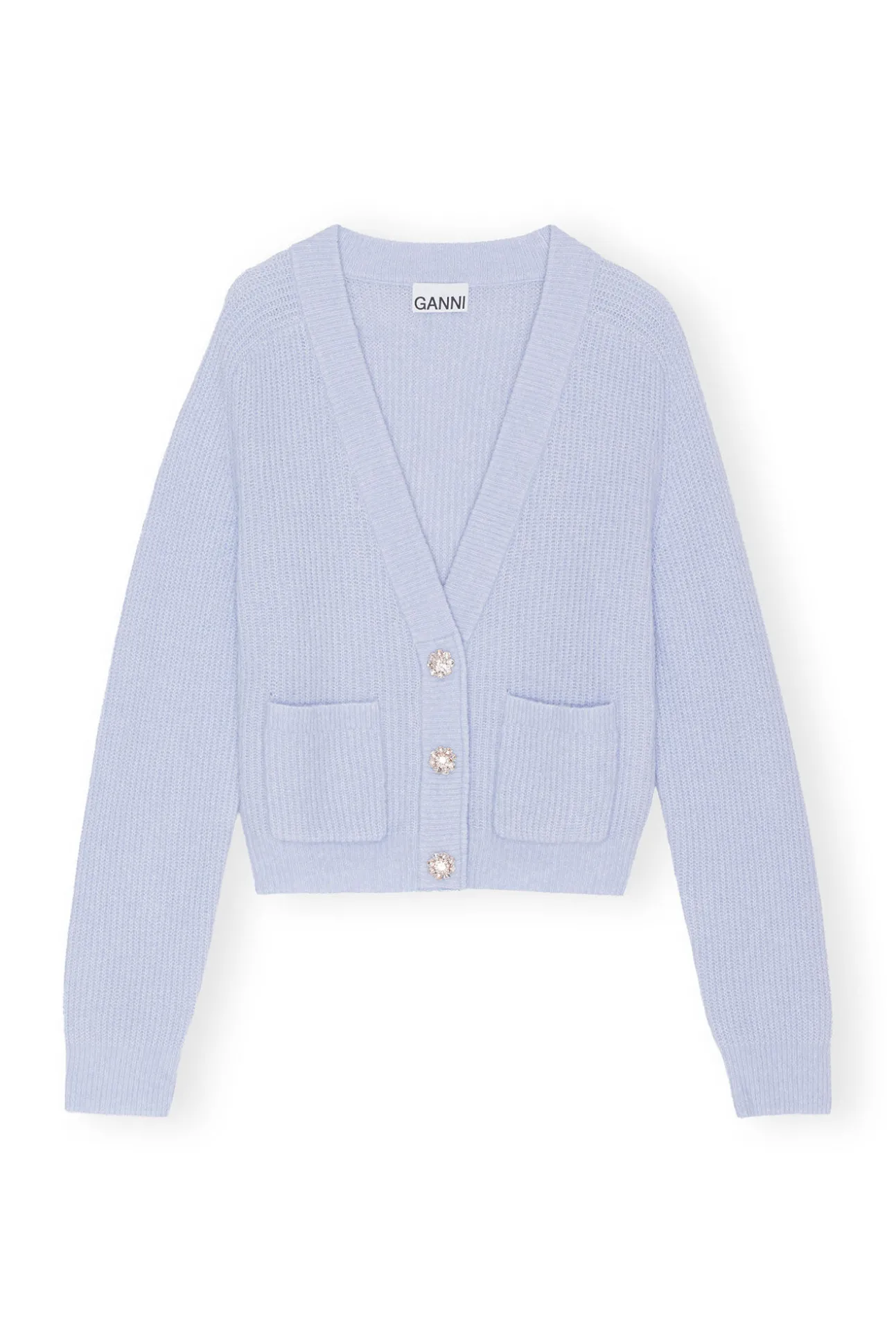 Best Sale GANNI Cardigan Aus Weicher Wolle Brunnera Blue