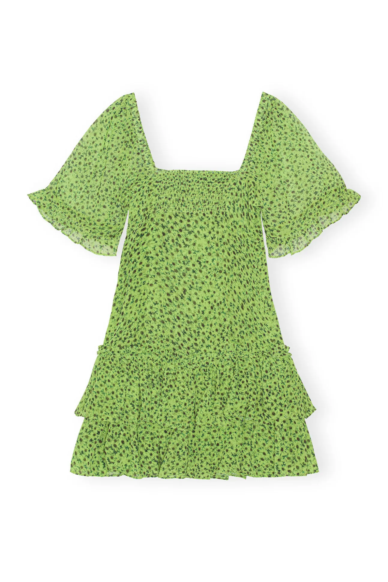 Sale GANNI Chiffon-Minikleid Tender Shoots
