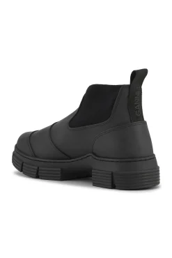 Shop GANNI City-Stiefeletten Aus Rubber Black