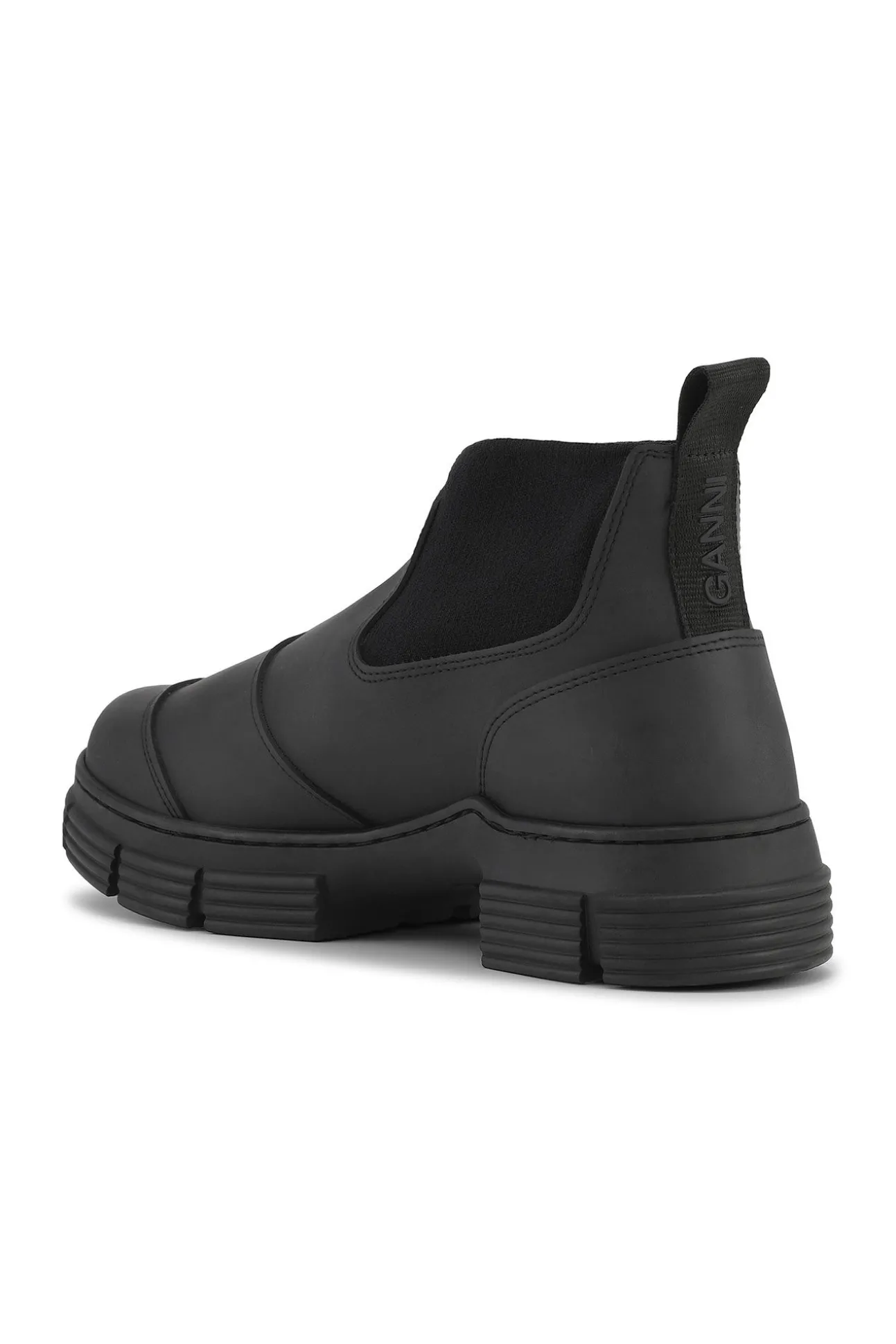 Shop GANNI City-Stiefeletten Aus Rubber Black