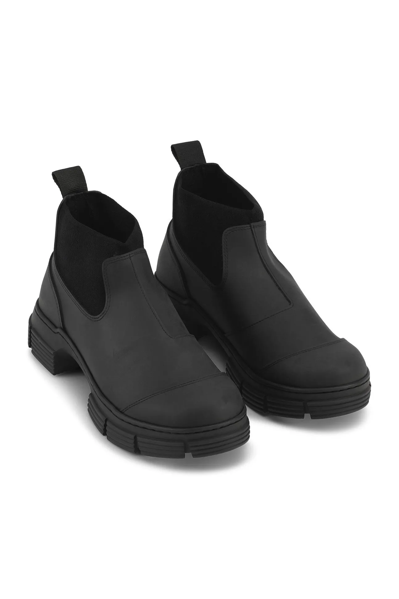 Shop GANNI City-Stiefeletten Aus Rubber Black