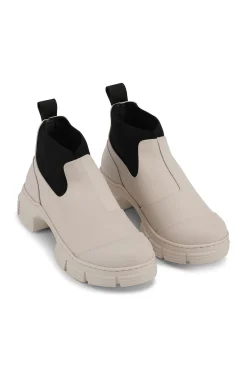 Best Sale GANNI City-Stiefeletten Aus Rubber Oyster Gray