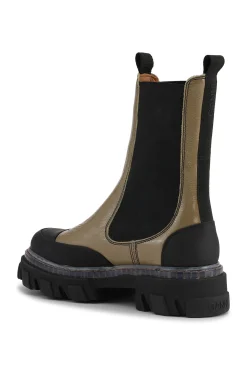 Sale GANNI Cleated Mid Chelsea Boot Transparent Welt Petrified Oak