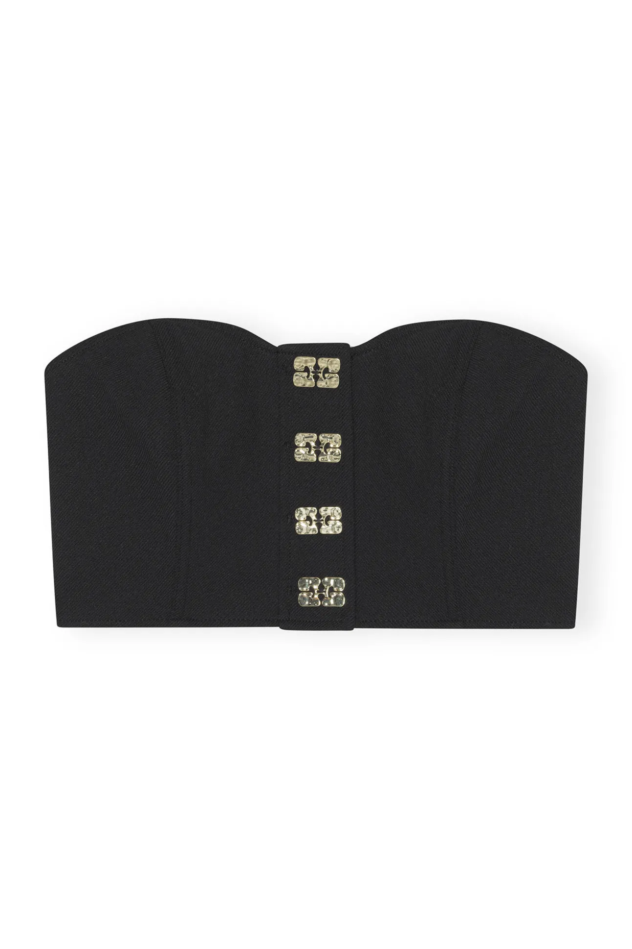 Hot GANNI Corsagen-Top Aus Stretch-Anzugstoff Black