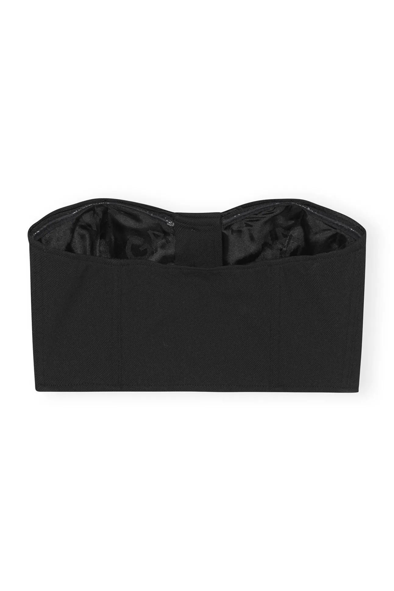Hot GANNI Corsagen-Top Aus Stretch-Anzugstoff Black