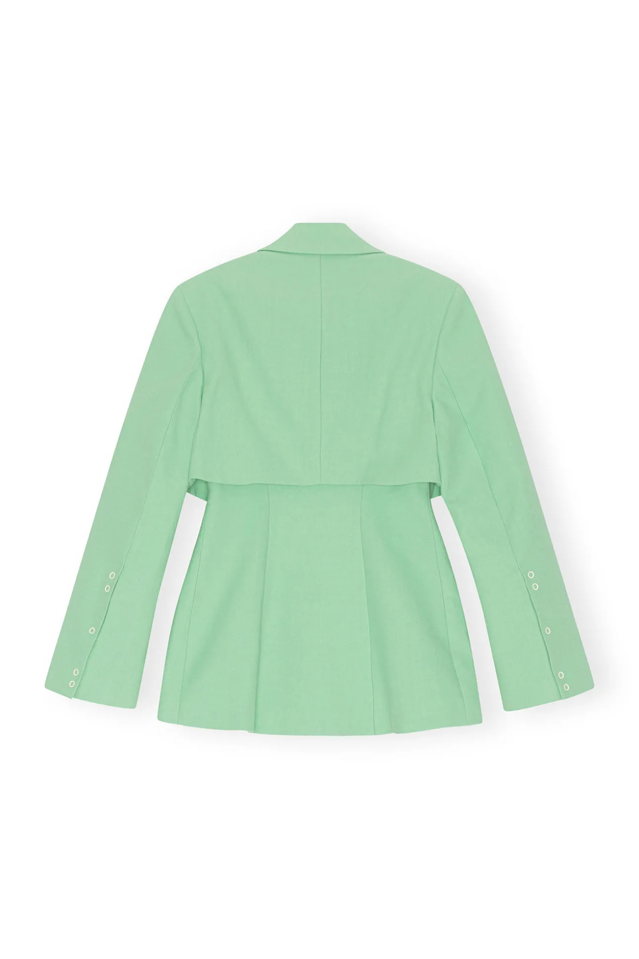 Fashion GANNI Cotton Suiting Blazer Peapod