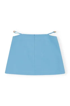 Store GANNI Cotton Suiting Mini Skirt Ethereal Blue