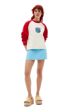 Store GANNI Cotton Suiting Mini Skirt Ethereal Blue
