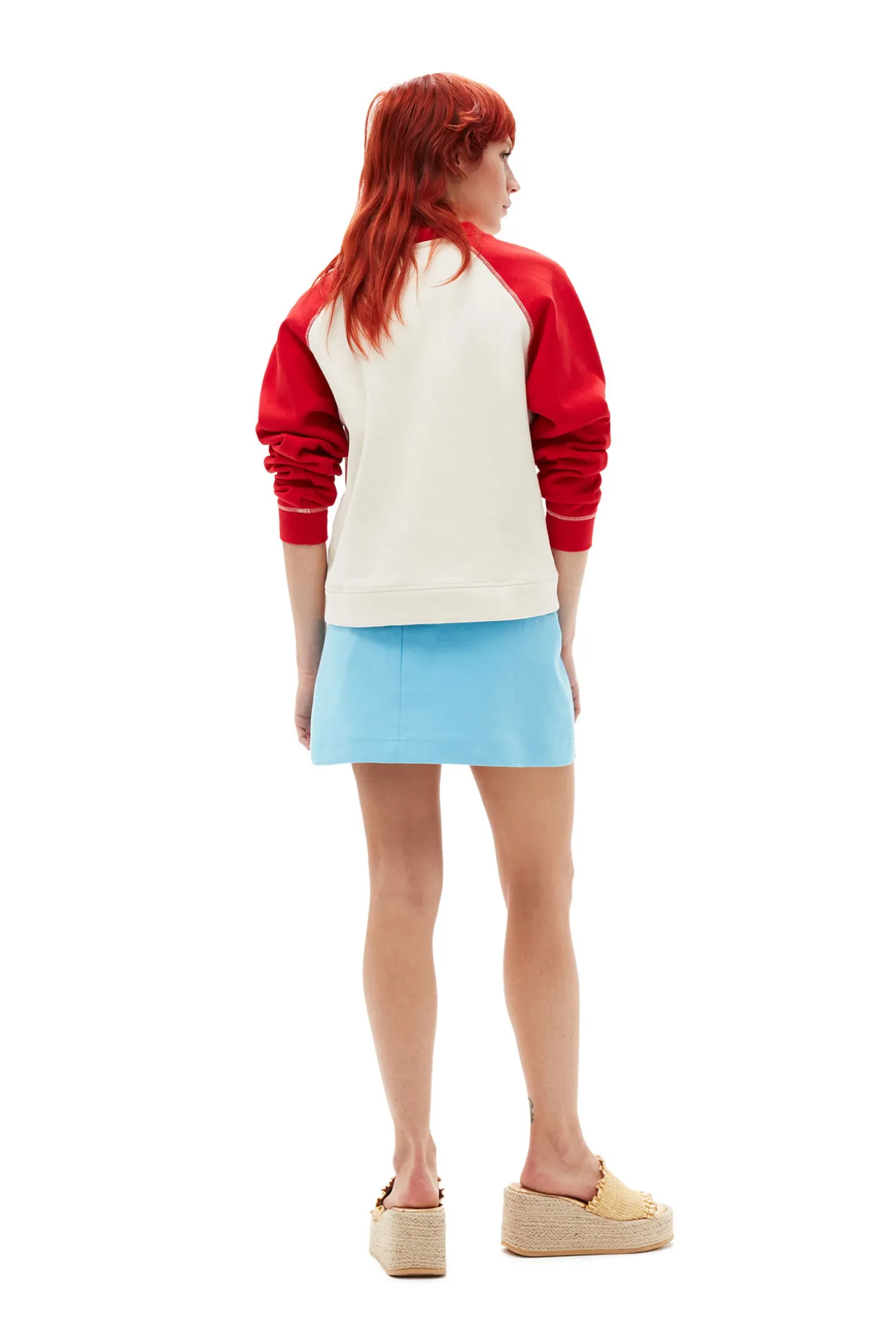 Store GANNI Cotton Suiting Mini Skirt Ethereal Blue