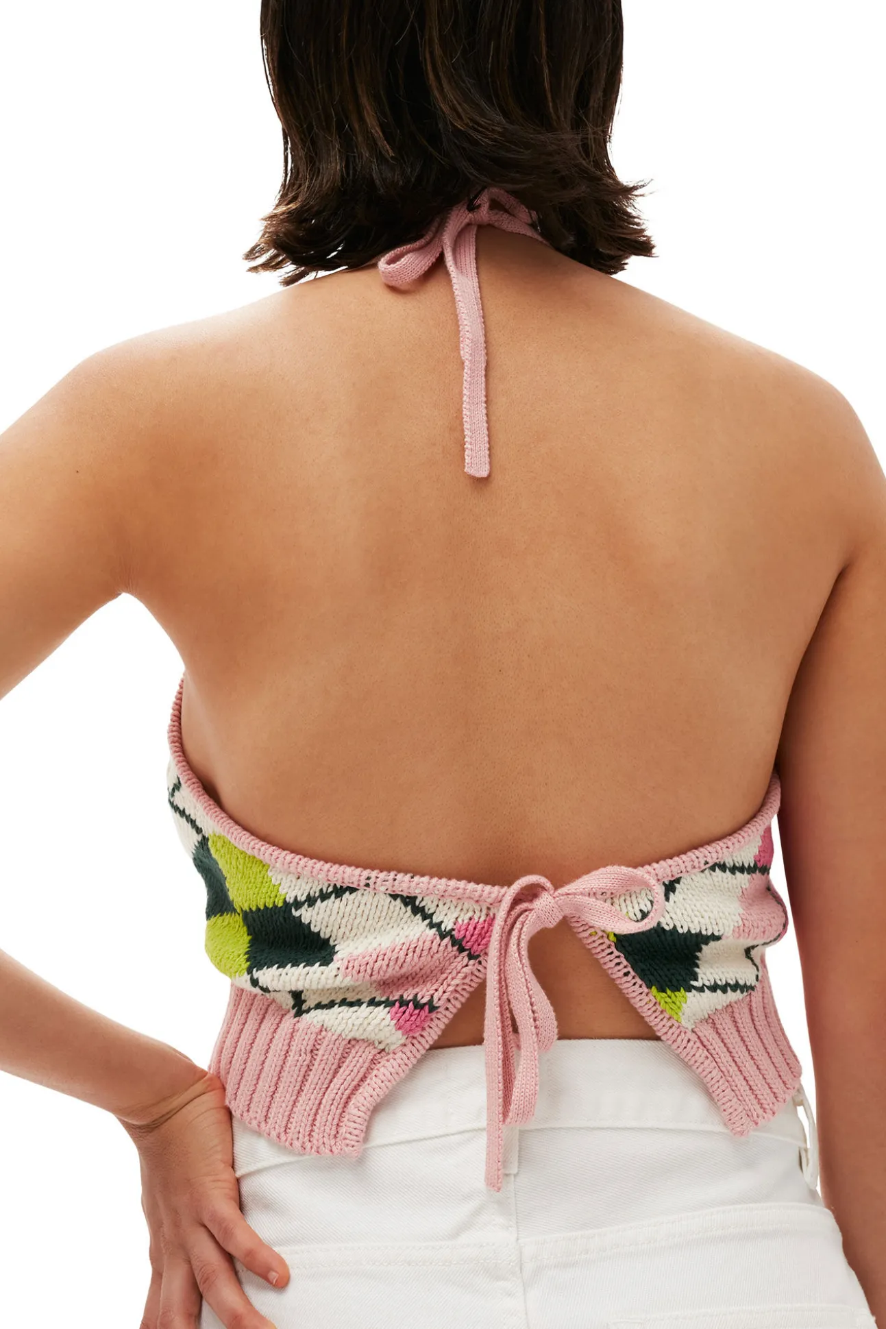 Cheap GANNI Cotton-Neckholder-Oberteil Mit Grafik Multicolour