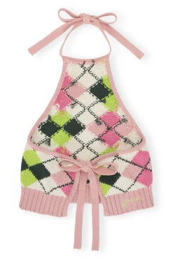 Cheap GANNI Cotton-Neckholder-Oberteil Mit Grafik Multicolour