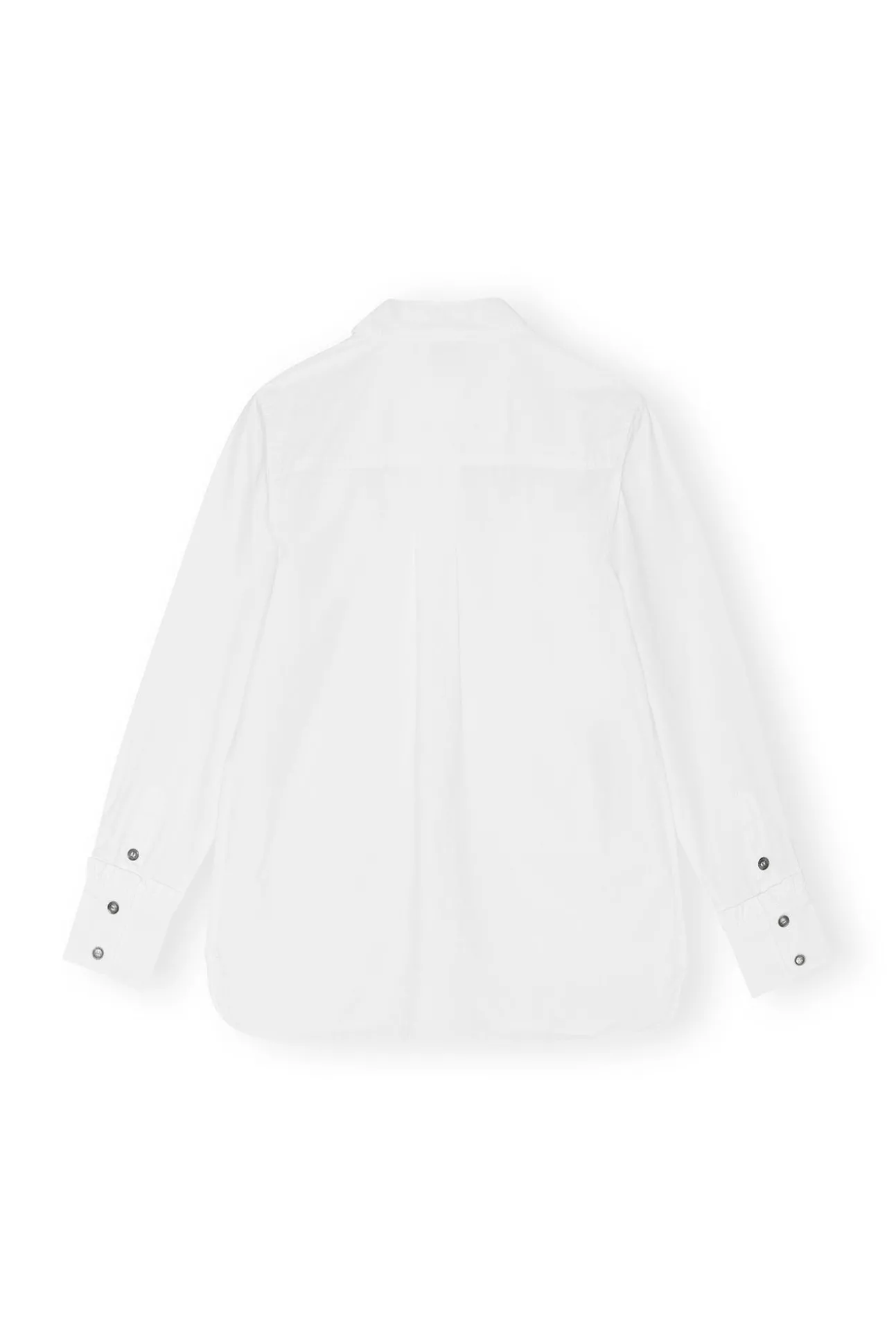 Outlet GANNI Cotton-Poplin-Shirt Mit Ruschen Bright White