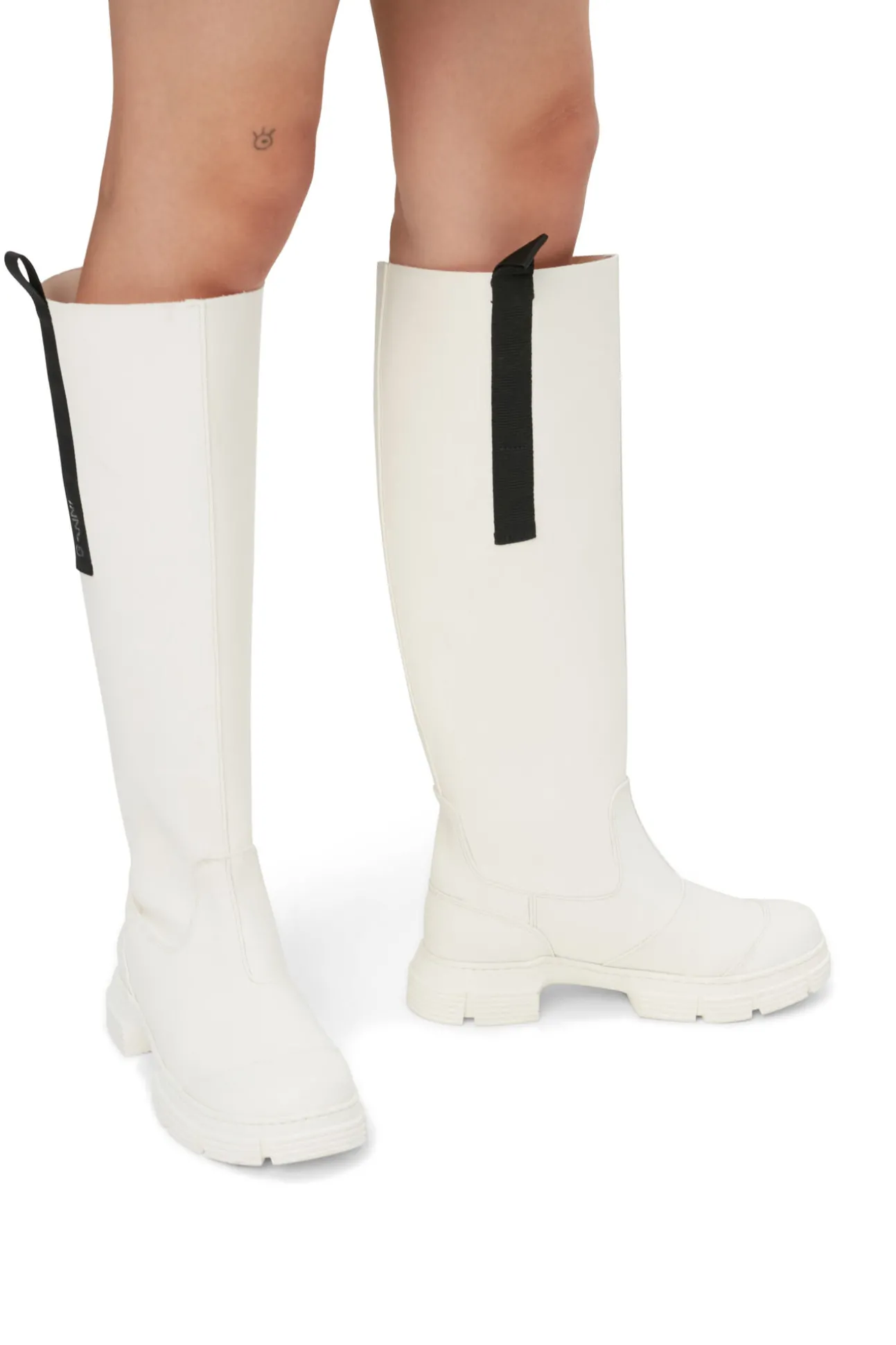 New GANNI Country Boot Egret