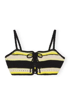 Clearance GANNI Crochet Bandeau Bikini Top Golden Kiwi