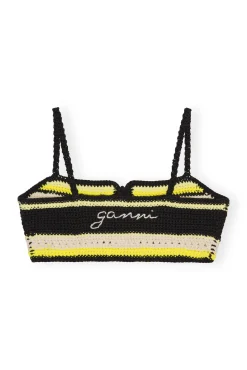 Clearance GANNI Crochet Bandeau Bikini Top Golden Kiwi