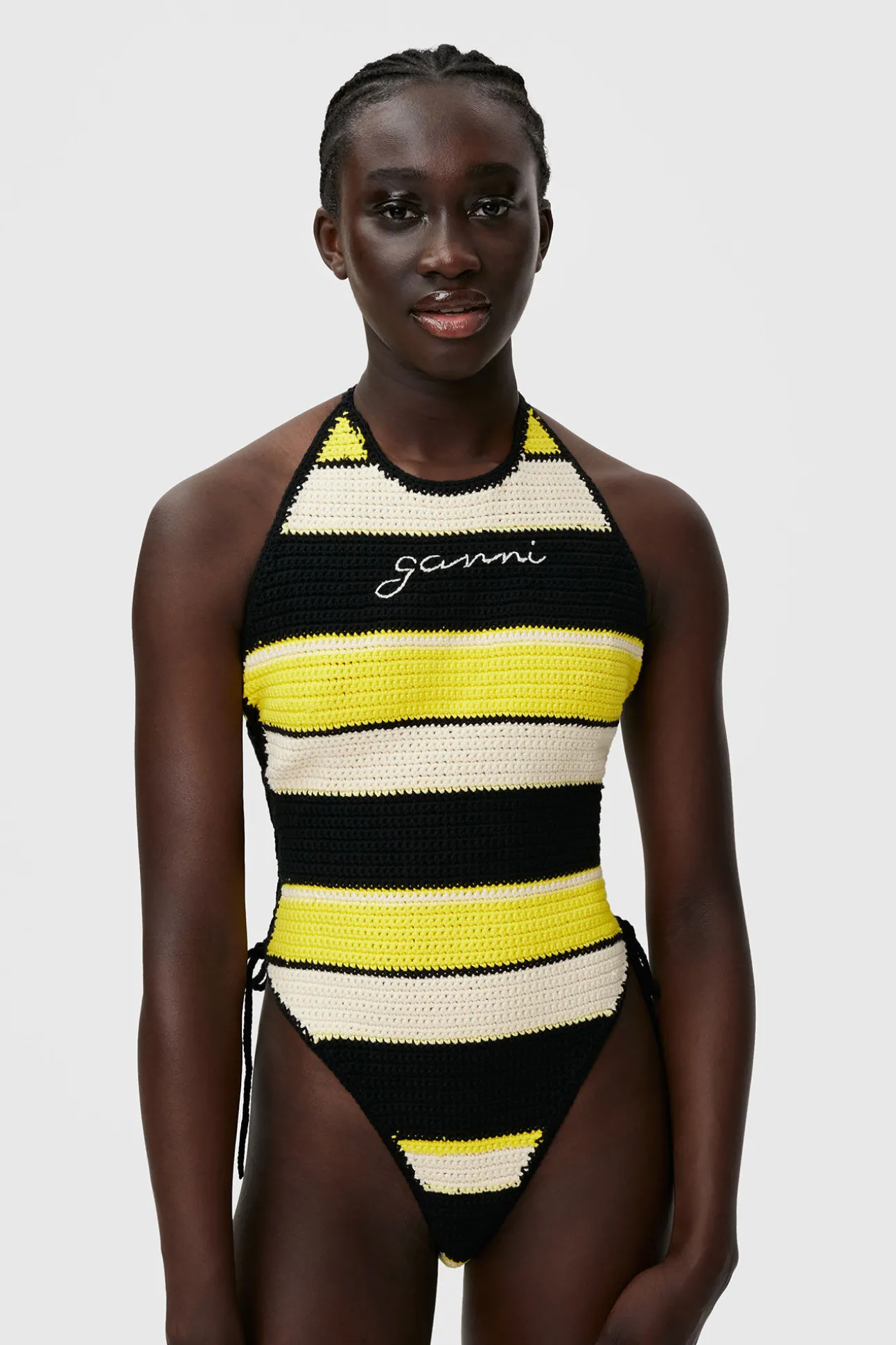 Flash Sale GANNI Crochet Tieband Swimsuit Golden Kiwi