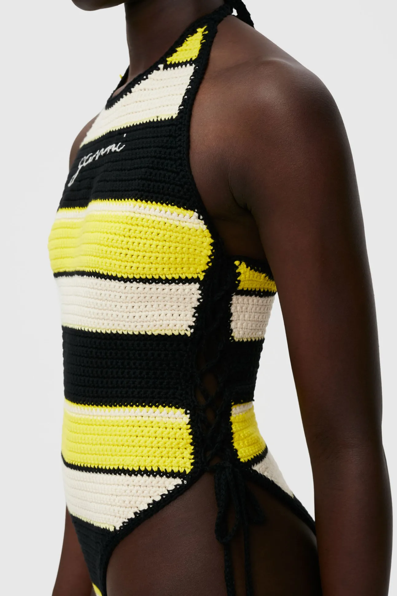 Flash Sale GANNI Crochet Tieband Swimsuit Golden Kiwi