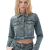 Cheap GANNI Crop-Jeansjacke Mit Gefarbten Saumen Tint Wash
