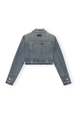 Cheap GANNI Crop-Jeansjacke Mit Gefarbten Saumen Tint Wash