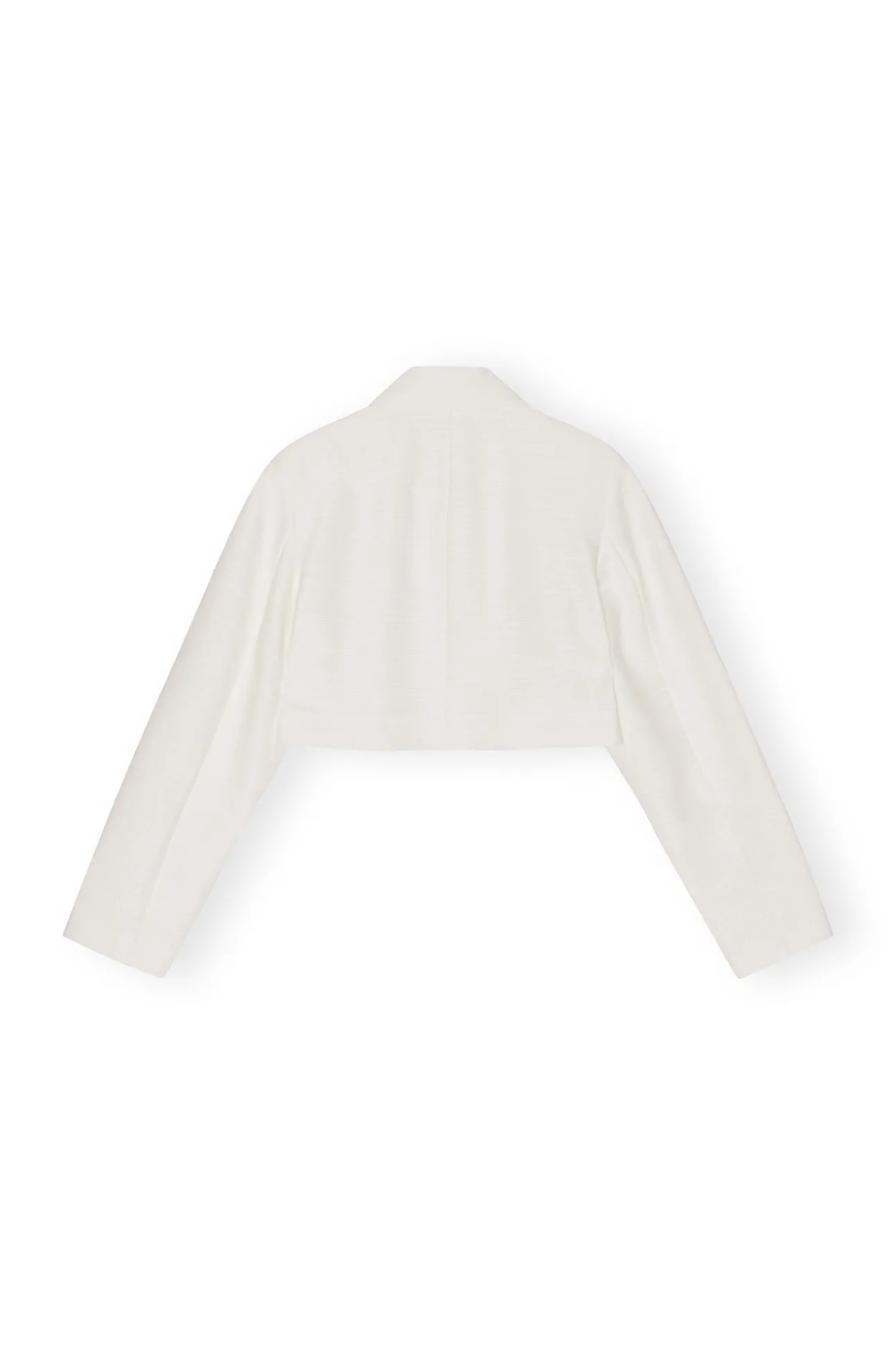 Best Sale GANNI Cropped-Blazer Aus Slub Linen Egret