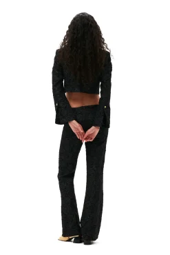 Best GANNI Cropped-Blazer Aus Stretch-Jacquard Black