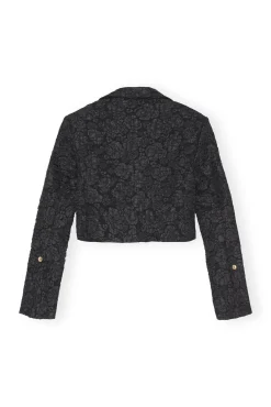 Best GANNI Cropped-Blazer Aus Stretch-Jacquard Black