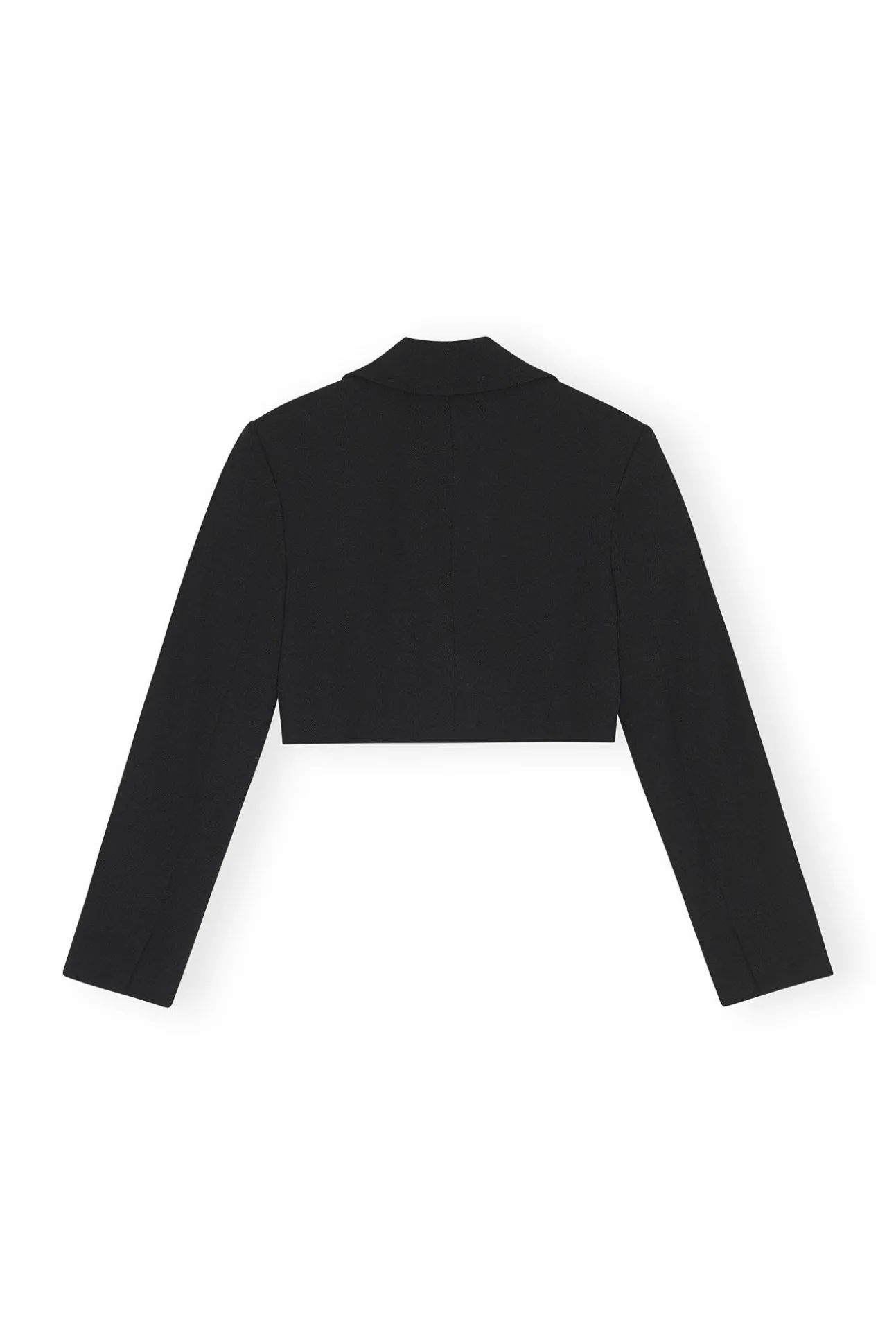 Flash Sale GANNI Cropped-Blazer Aus Stretch-Anzugstoff Black