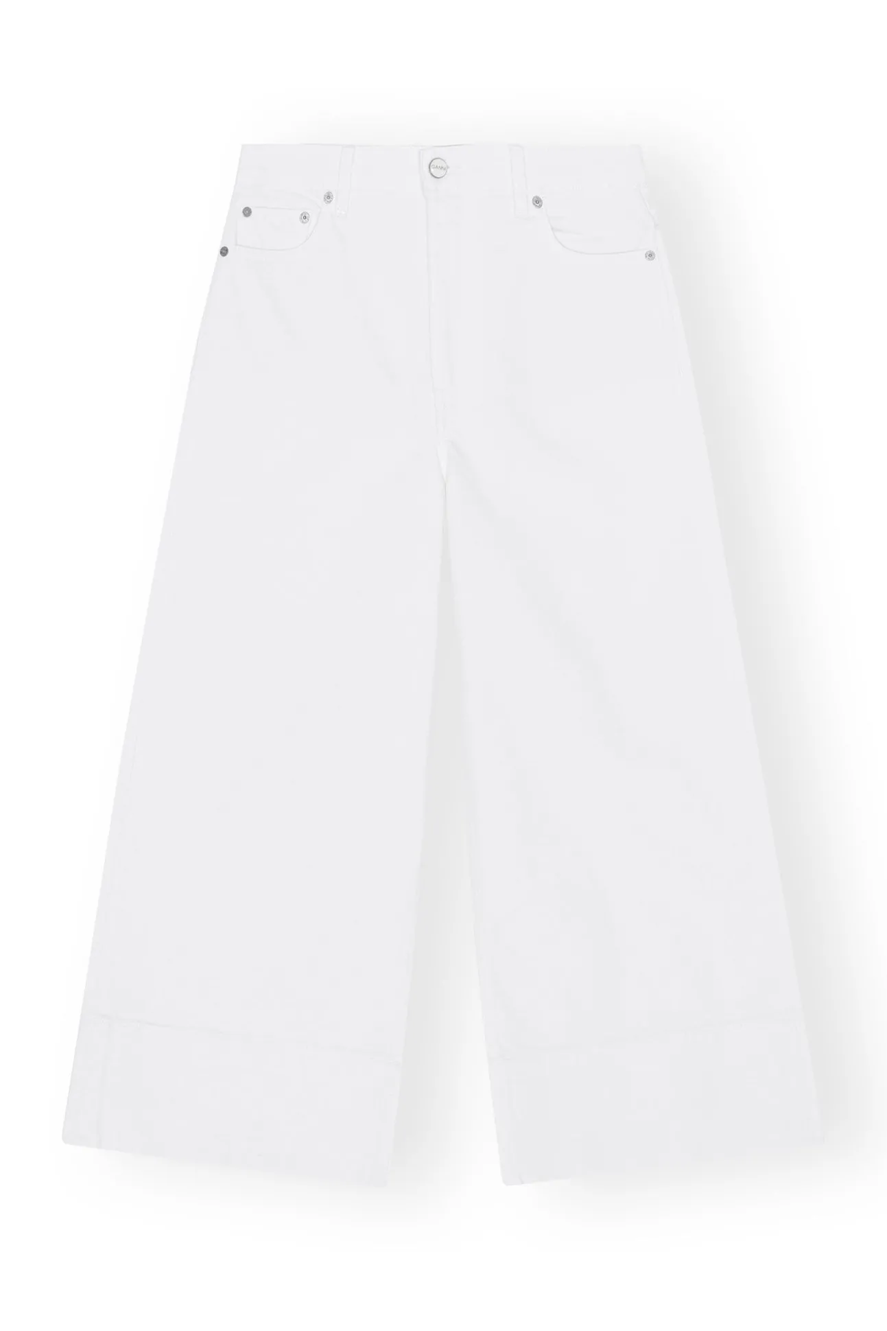 Cheap GANNI Cropped-Jeans Aus Weisem Denim Bright White