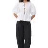 Online GANNI Curve-Hose Aus Baumwoll-Crepe Black