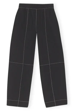 Online GANNI Curve-Hose Aus Baumwoll-Crepe Black