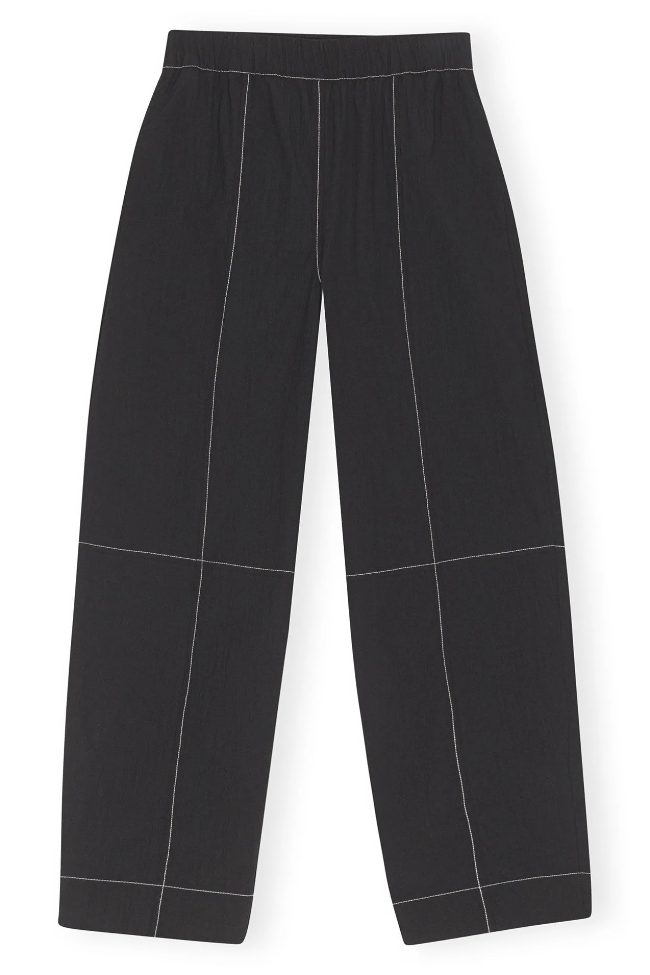 Online GANNI Curve-Hose Aus Baumwoll-Crepe Black