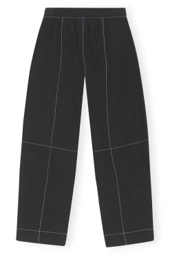 Online GANNI Curve-Hose Aus Baumwoll-Crepe Black
